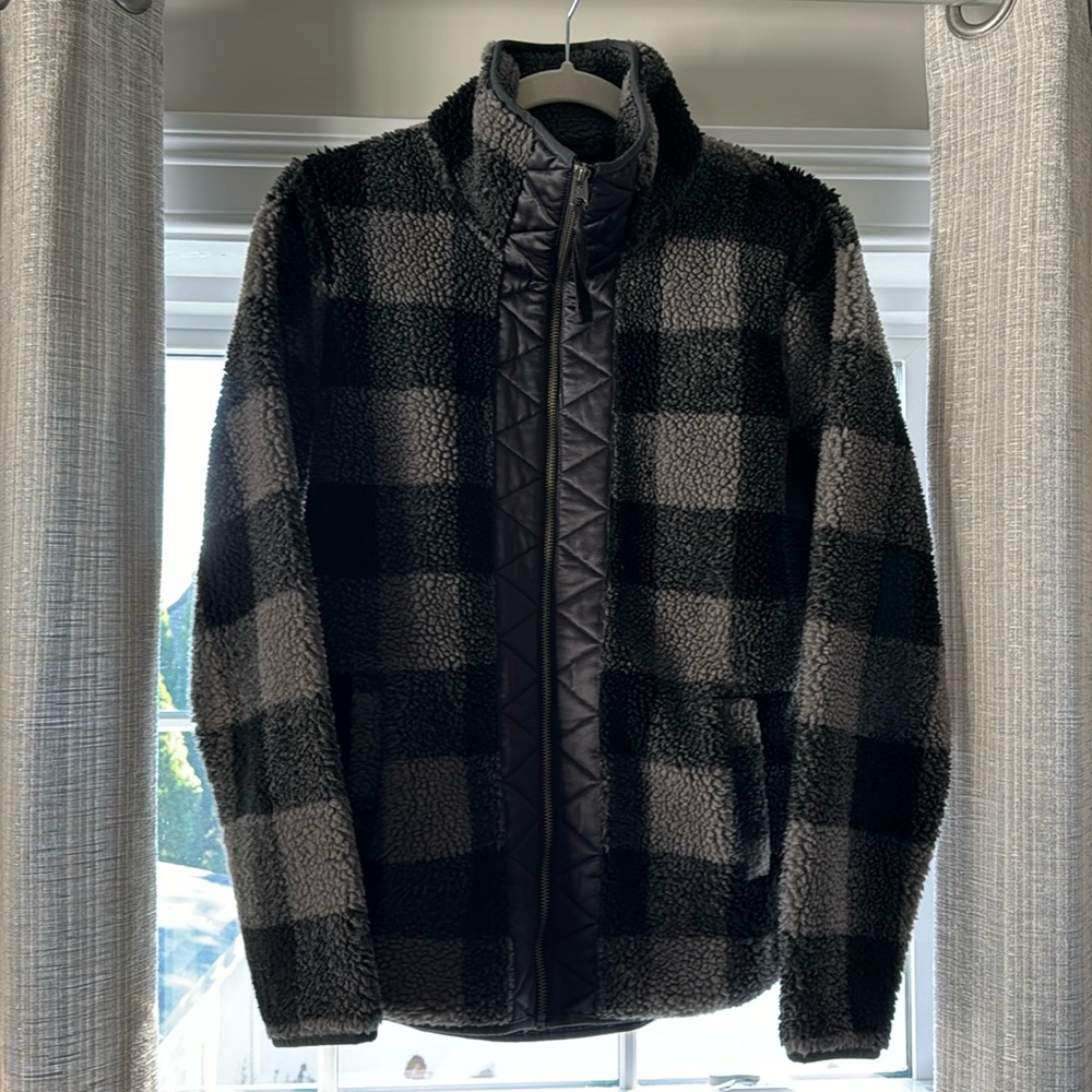 Abercrombie & Fitch Gray and Black Buffalo Plaid Jacket- Great Condition